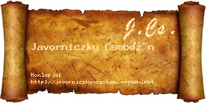 Javorniczky Csobán névjegykártya